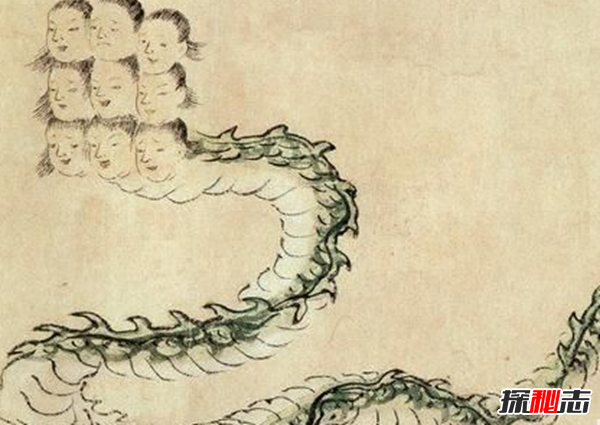 上古神話(huà)兇神相柳圖片,九嬰和相柳是同一物種?(九頭蛇身)