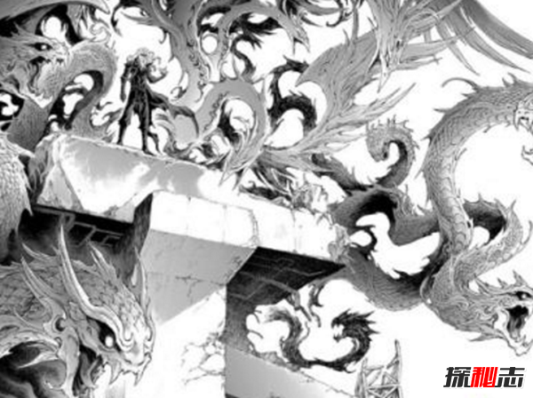 上古神話(huà)兇神相柳圖片,九嬰和相柳是同一物種?(九頭蛇身)