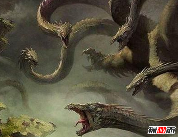 上古神話(huà)兇神相柳圖片,九嬰和相柳是同一物種?(九頭蛇身)