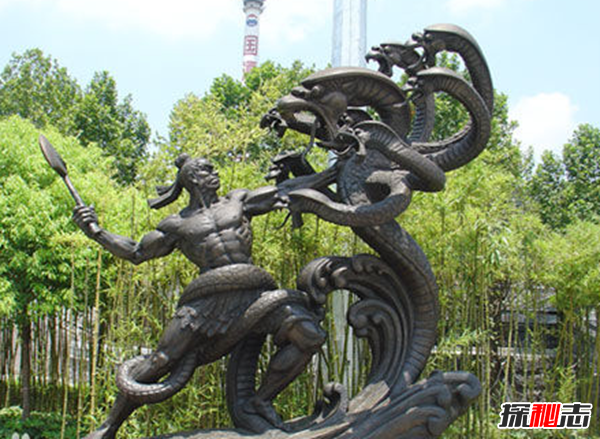上古神話(huà)兇神相柳圖片,九嬰和相柳是同一物種?(九頭蛇身)